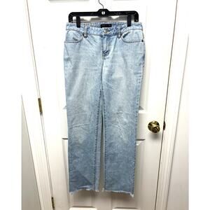 J Crew Cropped Jeans, 100% Cotton, Light Wash, Frayed Hem, Size T4